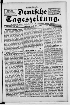 Deutsche Tageszeitung vom 01.03.1898