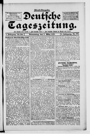 Deutsche Tageszeitung vom 03.03.1898