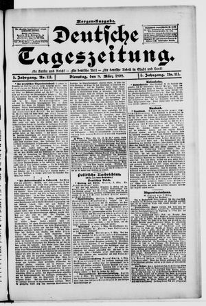 Deutsche Tageszeitung vom 08.03.1898