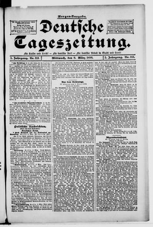 Deutsche Tageszeitung vom 09.03.1898