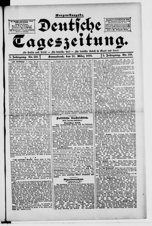 Deutsche Tageszeitung on Mar 12, 1898