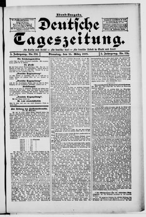 Deutsche Tageszeitung vom 15.03.1898