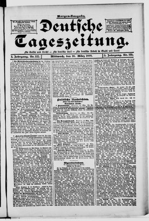 Deutsche Tageszeitung vom 16.03.1898