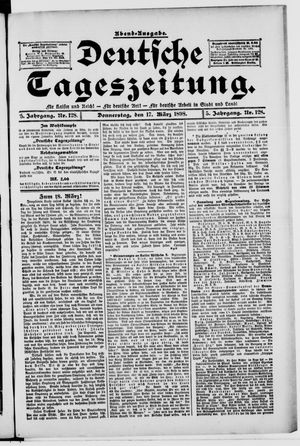 Deutsche Tageszeitung vom 17.03.1898