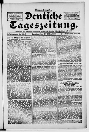 Deutsche Tageszeitung on Mar 20, 1898