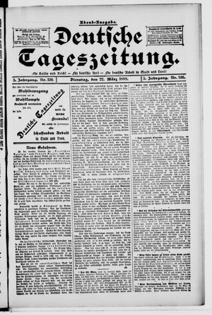Deutsche Tageszeitung on Mar 22, 1898
