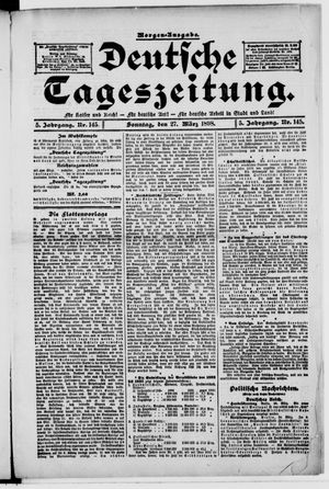 Deutsche Tageszeitung vom 27.03.1898