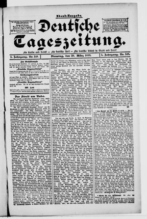 Deutsche Tageszeitung on Mar 29, 1898