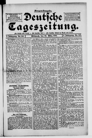 Deutsche Tageszeitung vom 30.03.1898