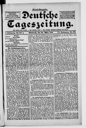 Deutsche Tageszeitung vom 30.03.1898