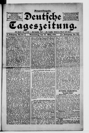 Deutsche Tageszeitung vom 31.03.1898