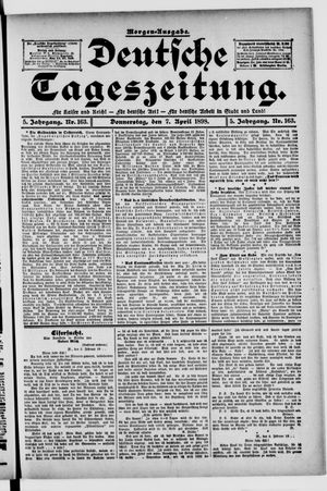 Deutsche Tageszeitung vom 07.04.1898
