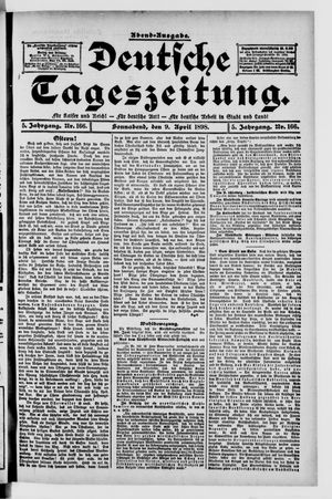 Deutsche Tageszeitung vom 09.04.1898