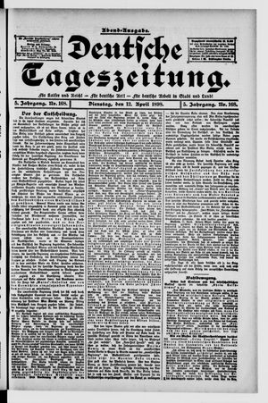 Deutsche Tageszeitung vom 12.04.1898