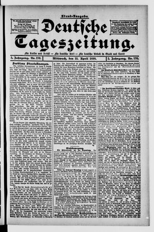 Deutsche Tageszeitung vom 13.04.1898