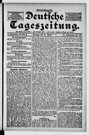 Deutsche Tageszeitung vom 15.04.1898