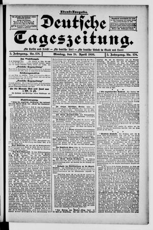 Deutsche Tageszeitung vom 18.04.1898