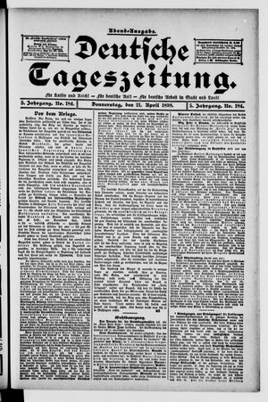 Deutsche Tageszeitung on Apr 21, 1898