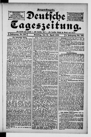 Deutsche Tageszeitung vom 24.04.1898
