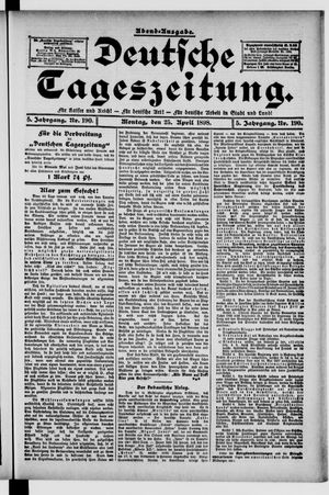 Deutsche Tageszeitung vom 25.04.1898