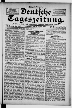 Deutsche Tageszeitung vom 26.04.1898
