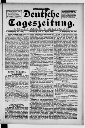 Deutsche Tageszeitung vom 27.04.1898