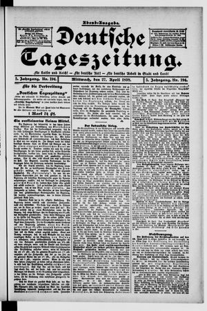 Deutsche Tageszeitung vom 27.04.1898