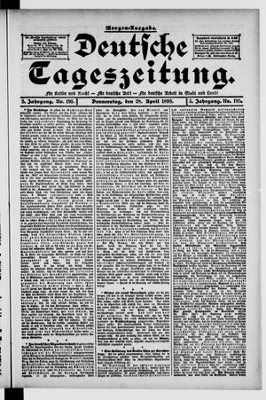 Deutsche Tageszeitung on Apr 28, 1898