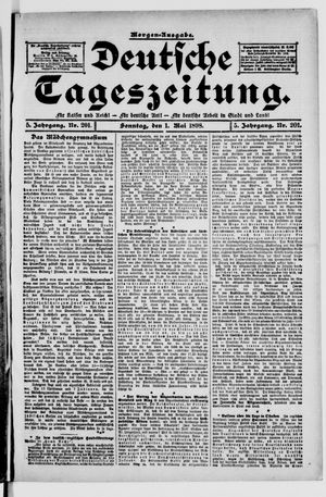 Deutsche Tageszeitung vom 01.05.1898