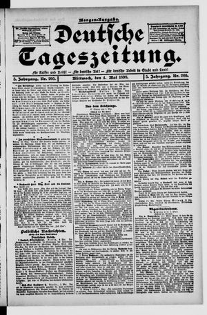 Deutsche Tageszeitung on May 4, 1898