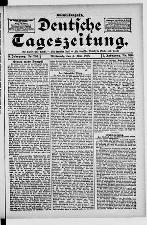 Deutsche Tageszeitung on May 4, 1898