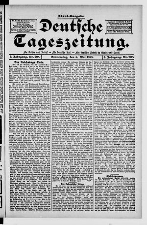 Deutsche Tageszeitung vom 05.05.1898