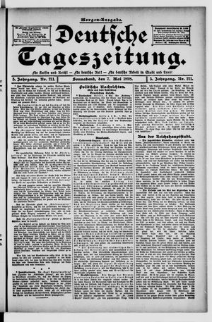 Deutsche Tageszeitung on May 7, 1898