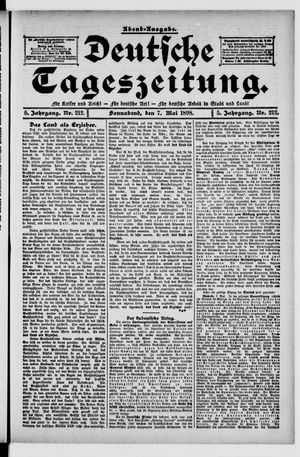 Deutsche Tageszeitung on May 7, 1898