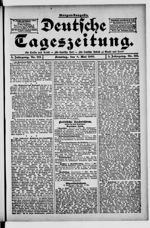 Deutsche Tageszeitung vom 08.05.1898