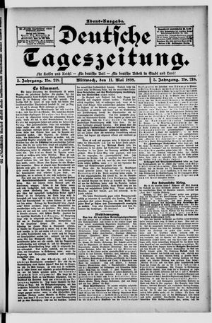 Deutsche Tageszeitung vom 11.05.1898