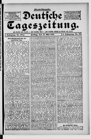 Deutsche Tageszeitung vom 13.05.1898