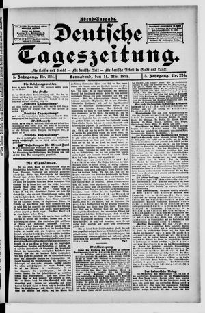 Deutsche Tageszeitung vom 14.05.1898