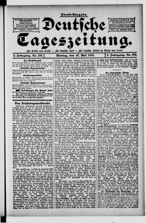Deutsche Tageszeitung vom 16.05.1898