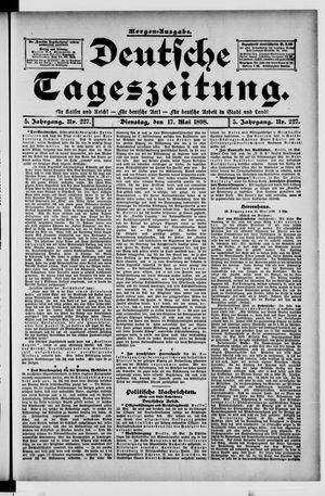 Deutsche Tageszeitung vom 17.05.1898