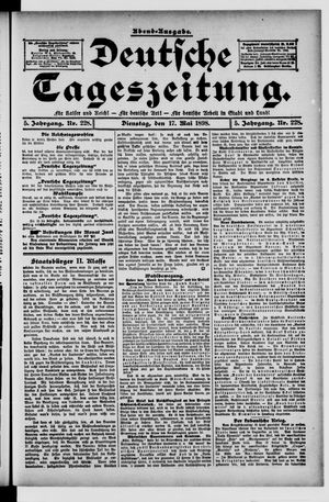 Deutsche Tageszeitung vom 17.05.1898