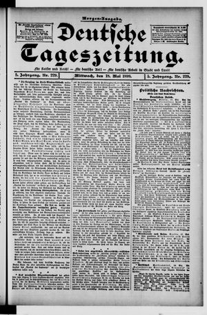 Deutsche Tageszeitung on May 18, 1898