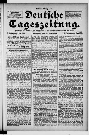Deutsche Tageszeitung on May 18, 1898