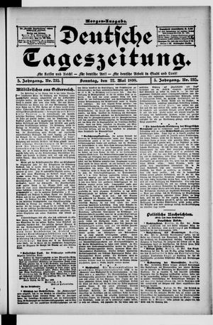Deutsche Tageszeitung vom 22.05.1898