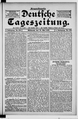 Deutsche Tageszeitung vom 25.05.1898