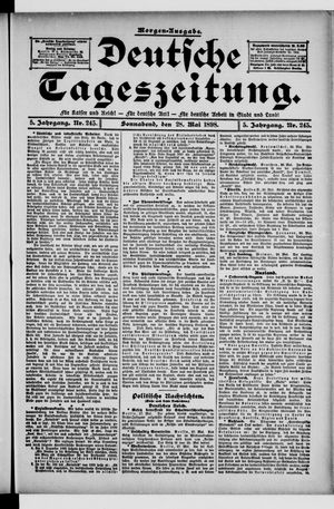 Deutsche Tageszeitung vom 28.05.1898