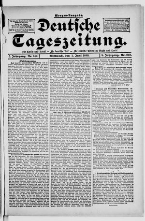 Deutsche Tageszeitung on Jun 1, 1898