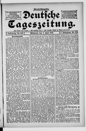 Deutsche Tageszeitung on Jun 1, 1898