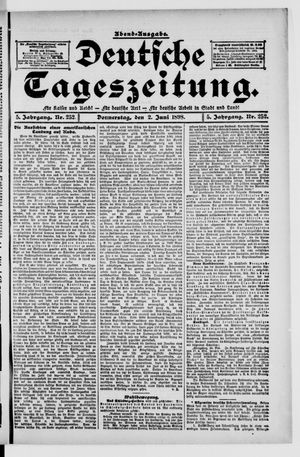 Deutsche Tageszeitung on Jun 2, 1898
