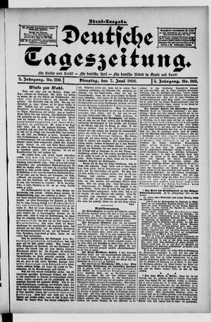 Deutsche Tageszeitung vom 07.06.1898